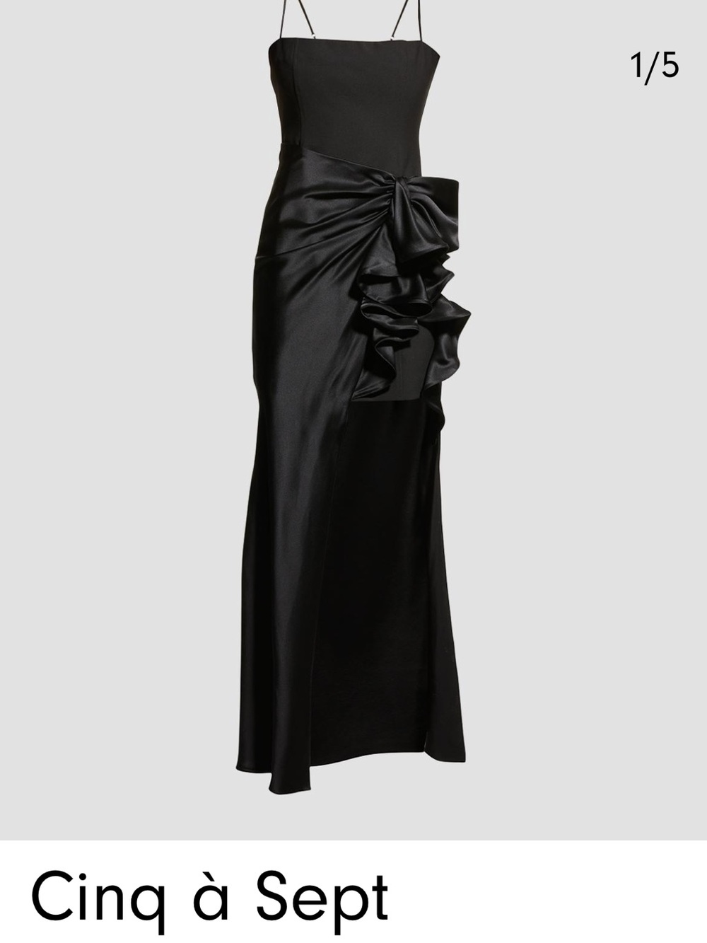cinq a sept Black Satin Ruffle-Detail Maxi Skirt